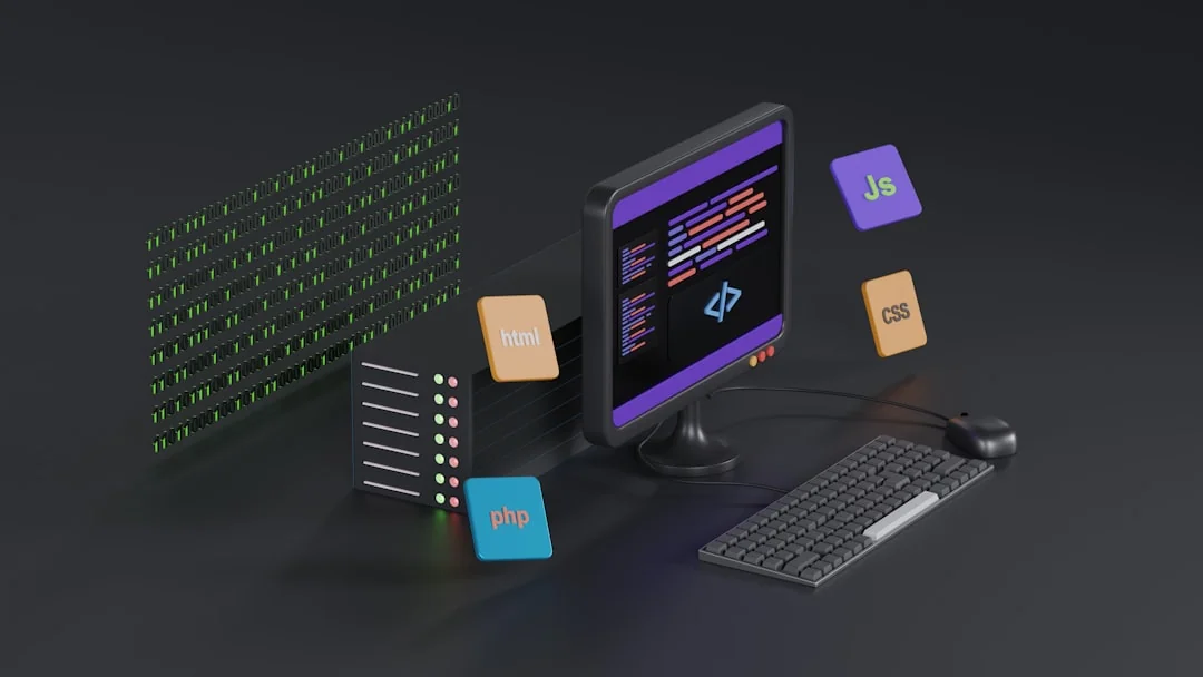 A stylish workspace featuring a laptop and monitors displaying design software.